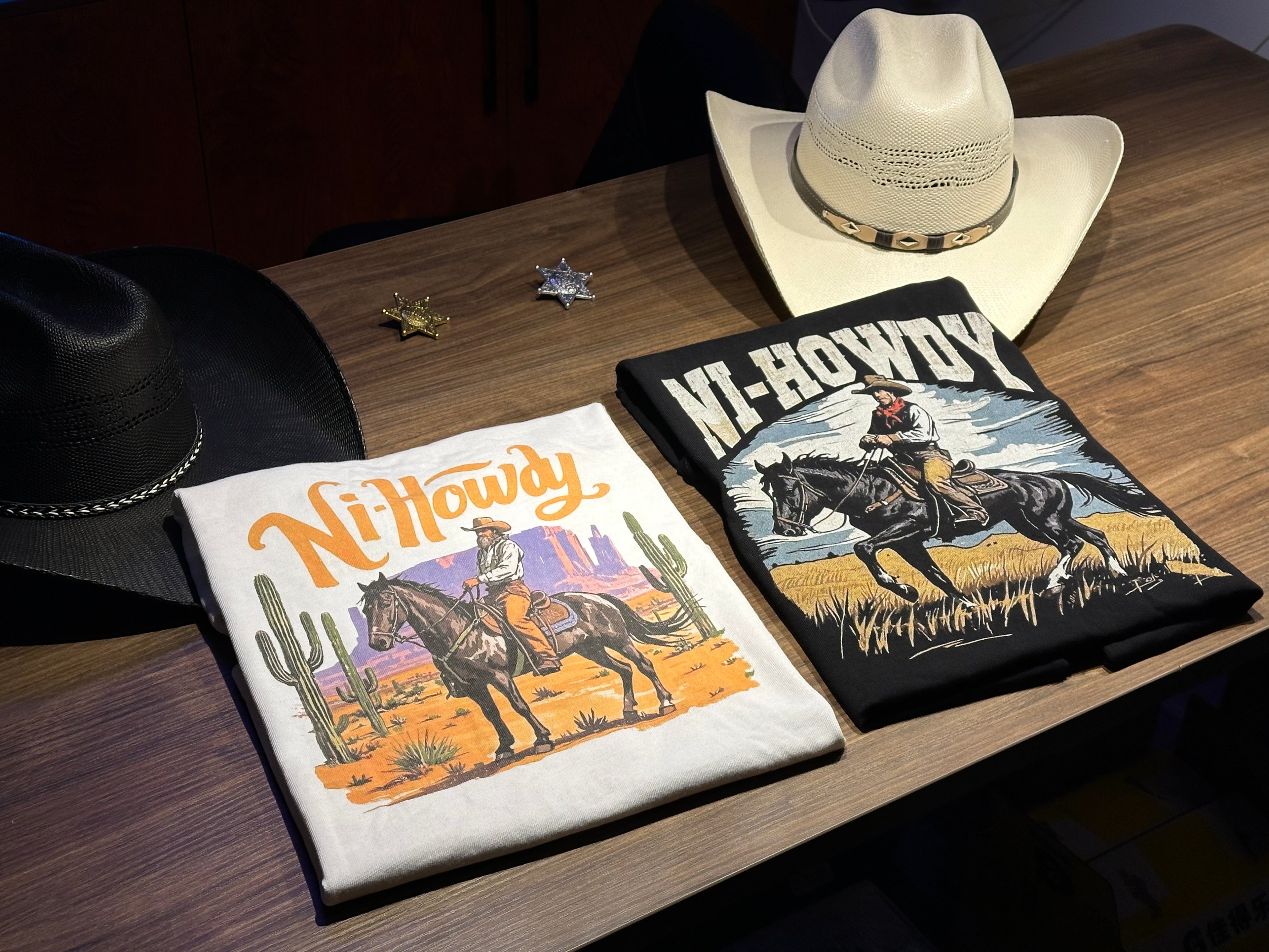Ni-Howdy Bigtooth Wild West Rider Tee — White
